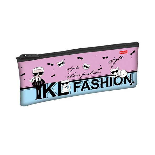 Пенал Hatber 195х75 мм на молнии мягкий-Fashion Collection- , 